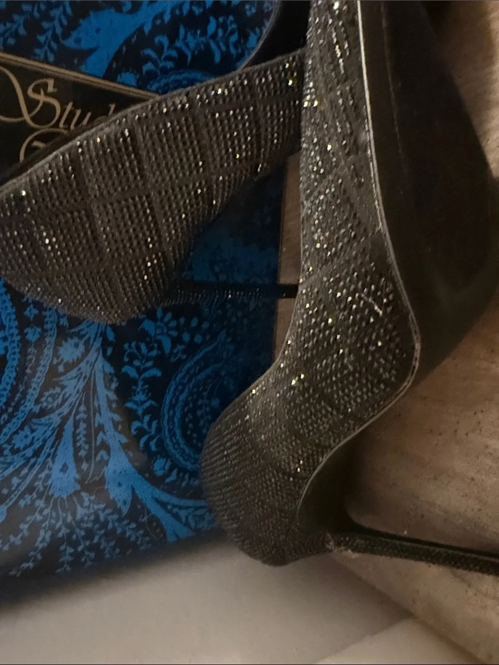 Steven by Steve Madden Black Jeweled Pointed-Toe Stilettos